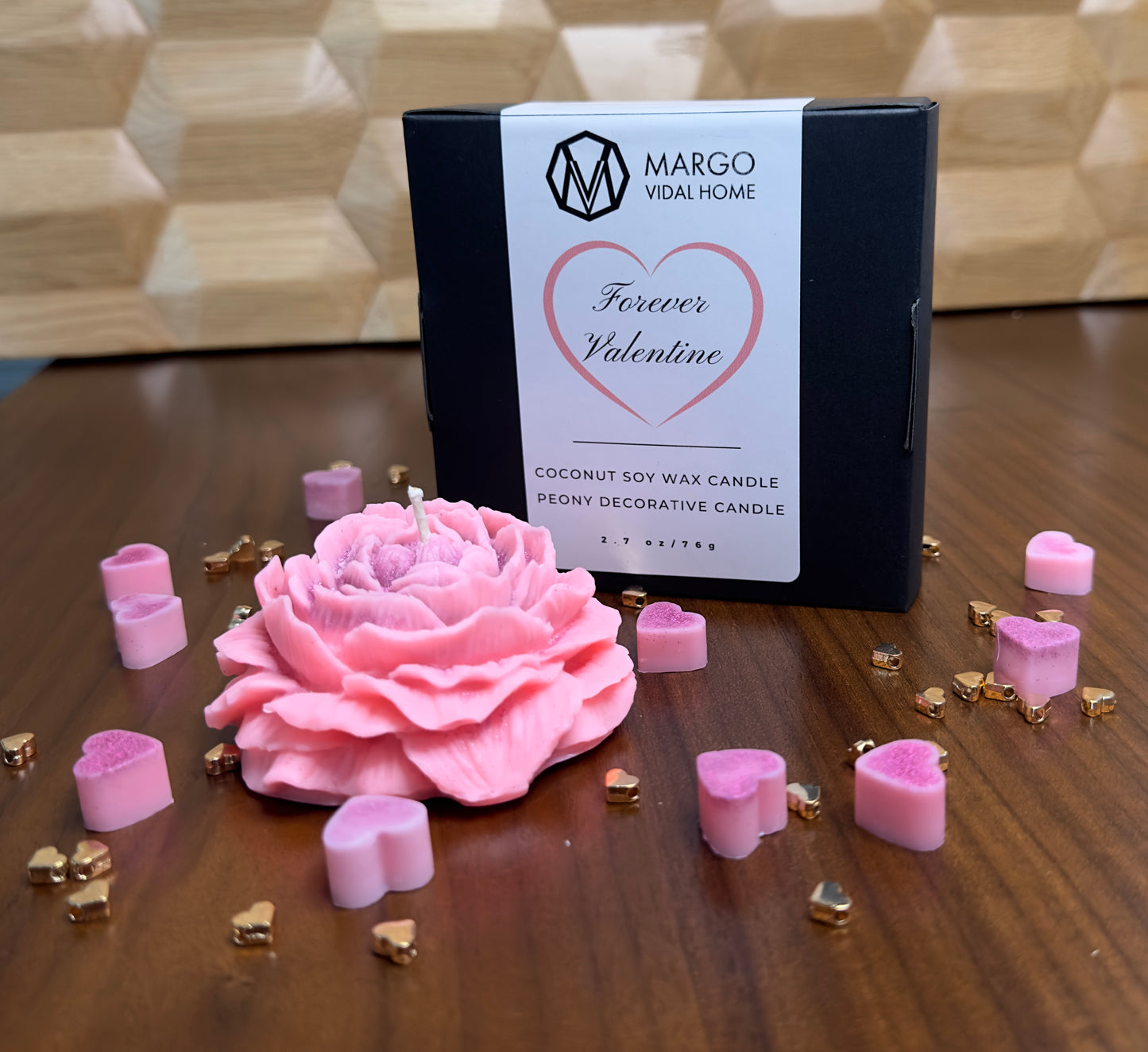 Peony decorative candle