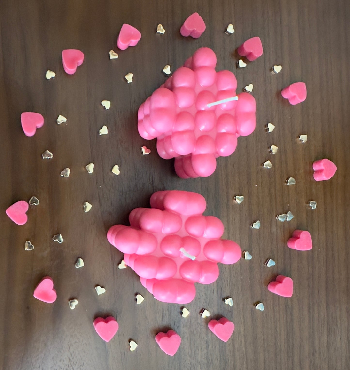 Bubble heart decorative candle