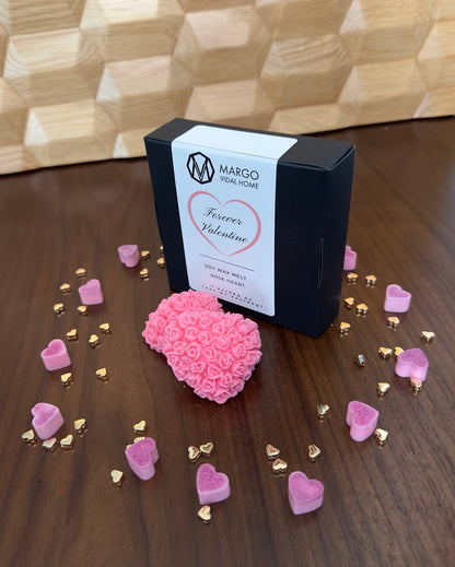 Rose heart wax melt 4-pack